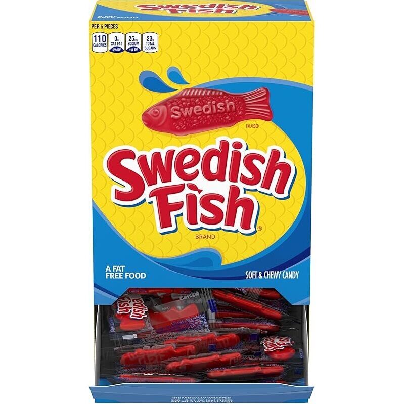 240 Count Swedish Fish Gummy Candy - Sweet Chewy Fruit Flavor