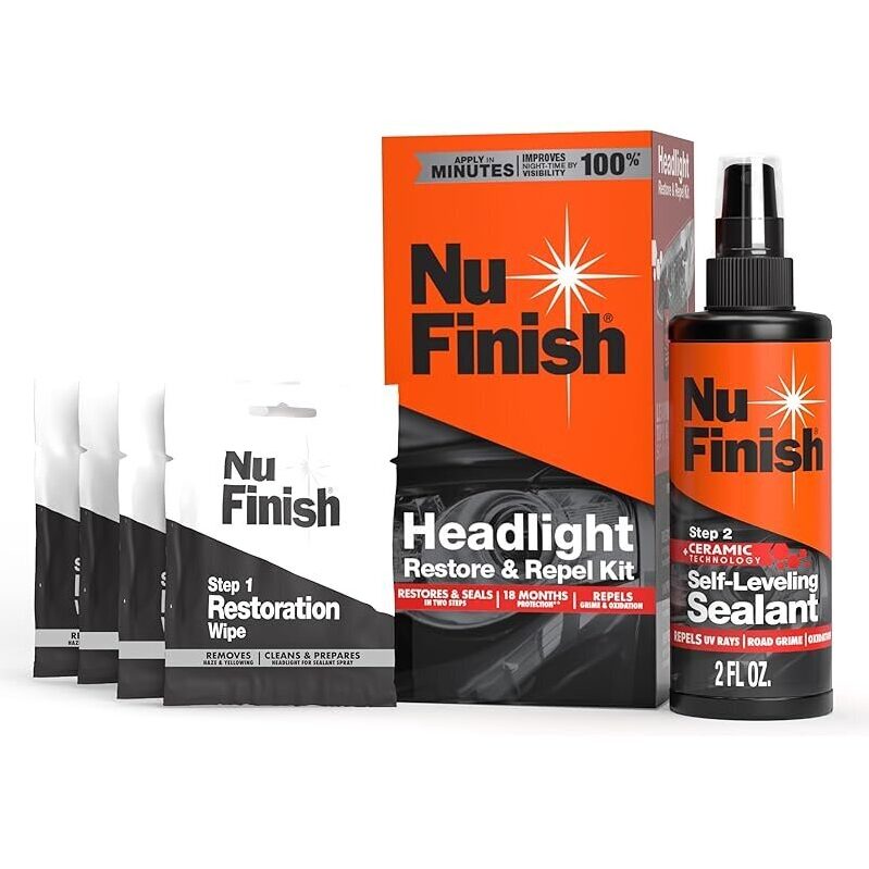 Nu Finish Headlight Restore and Repel Kit - Ultimate Headlight Solution