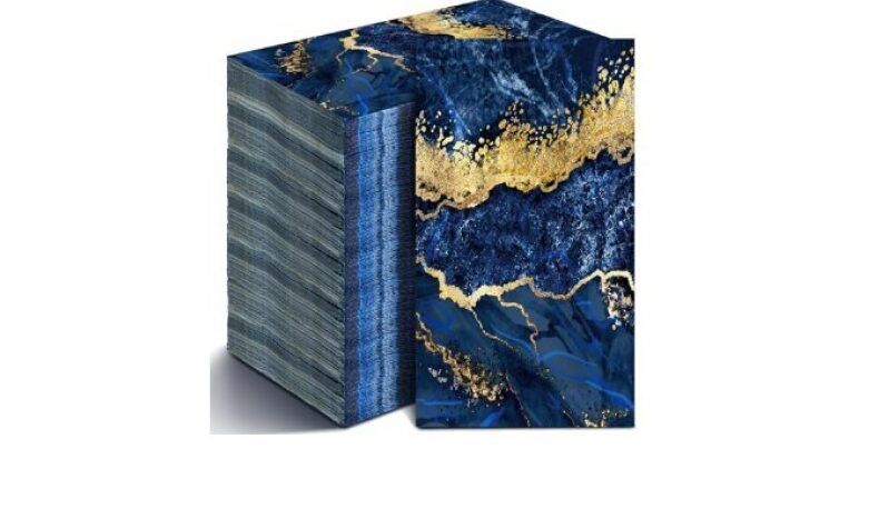 Geyoga 100 Pcs Marble Guest Napkins: 2 Ply Disposable Napkins for Parties and Events