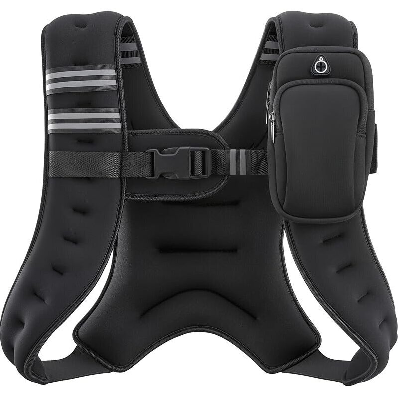 Zelus 8lb Weight Vest with Reflective Strip, Dual Storage Pocket