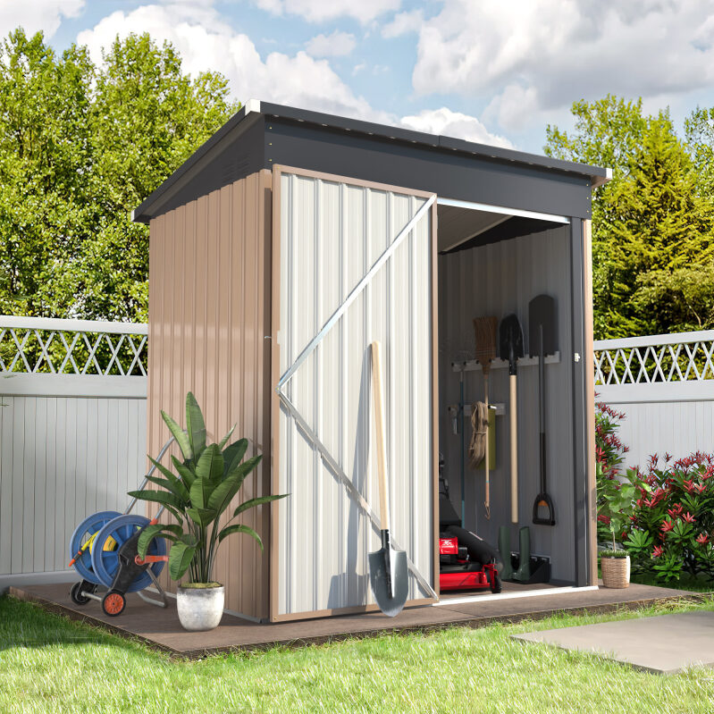 Spacious Outdoor Metal Storage Shed with Sliding Roof - 5x3ft