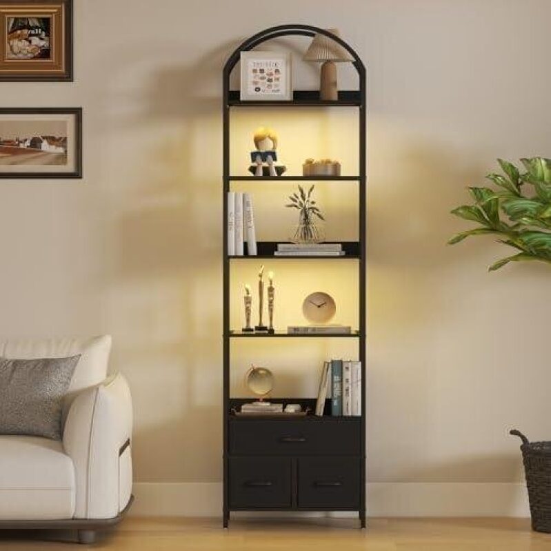 83.4″ Tall Narrow Bookshelf with 3 Drawers - 50% OFF