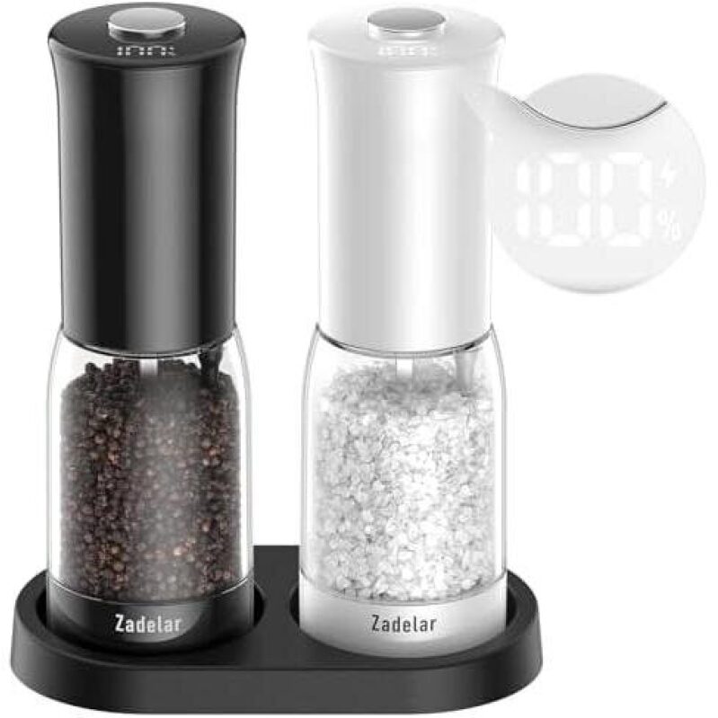 Zadelar Electric Salt and Pepper Grinder Set - 40% Off