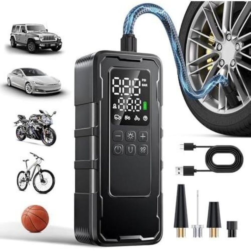 Portable Air Compressor with 50% Discount - Perfect for Cars, Bikes & Sports