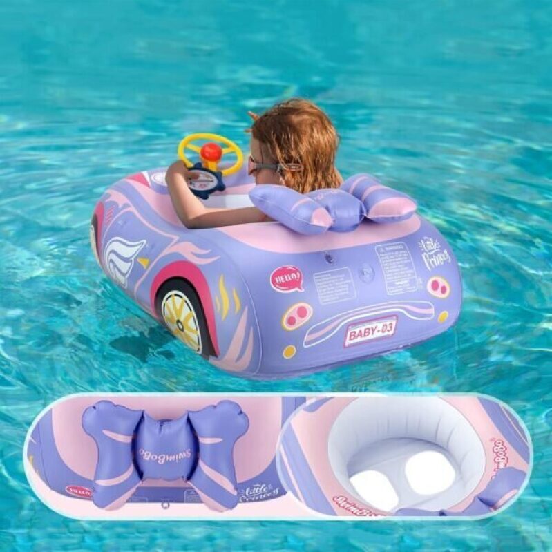 3D Cartoon Car Baby Swimming Ring with 63% OFF - Ideal for Pool Safety