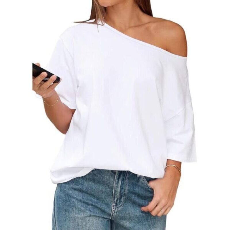 Stylish Matunana White Off-Shoulder Blouse - 50% Discount