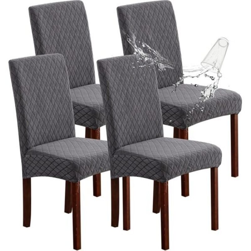 Durable Water-Resistant Chair Covers Set of 4 - Perfect for Dining Room