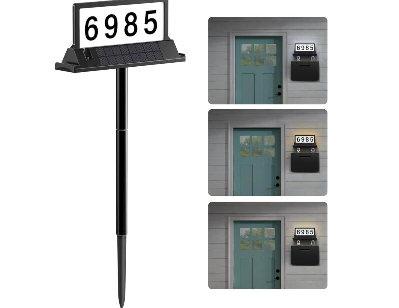 Double-sided Solar LED House Number Light - Prime Exclusive $17.99 w/ Free Shipping