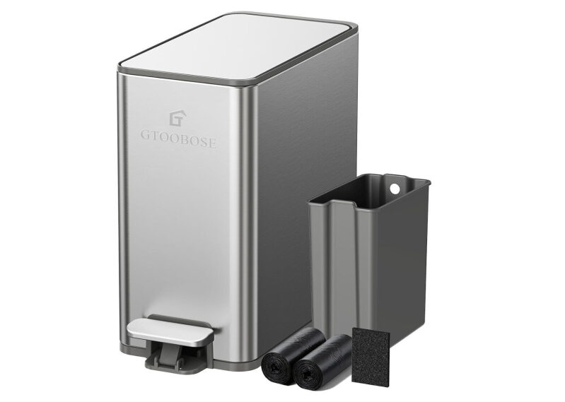 Sleek Stainless Steel Narrow Trash Can - Prime Deal