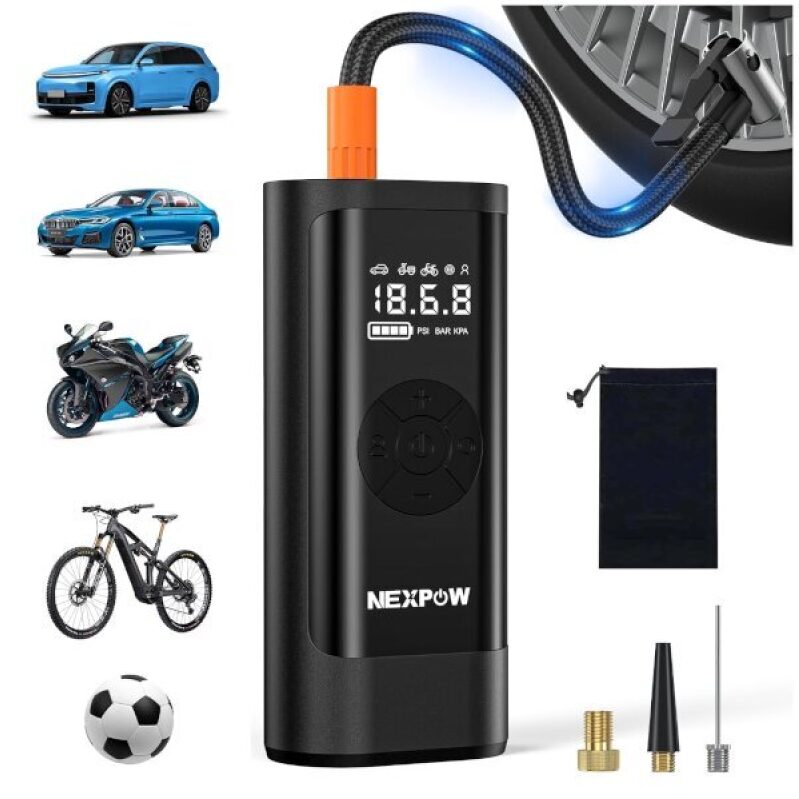 Nexpow Portable Tire Inflator & Air Compressor for $17 - Save $18.99!