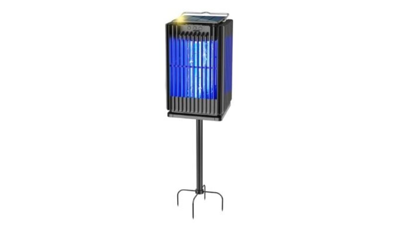 Solar Bug Zapper Outdoor with Ground Bracket, Cordless Waterproof Fly Zapper