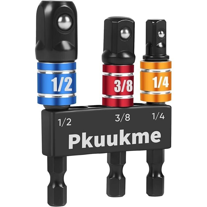 3-Piece Pkuukme Impact Socket Adapter Set - Heavy Duty Tools