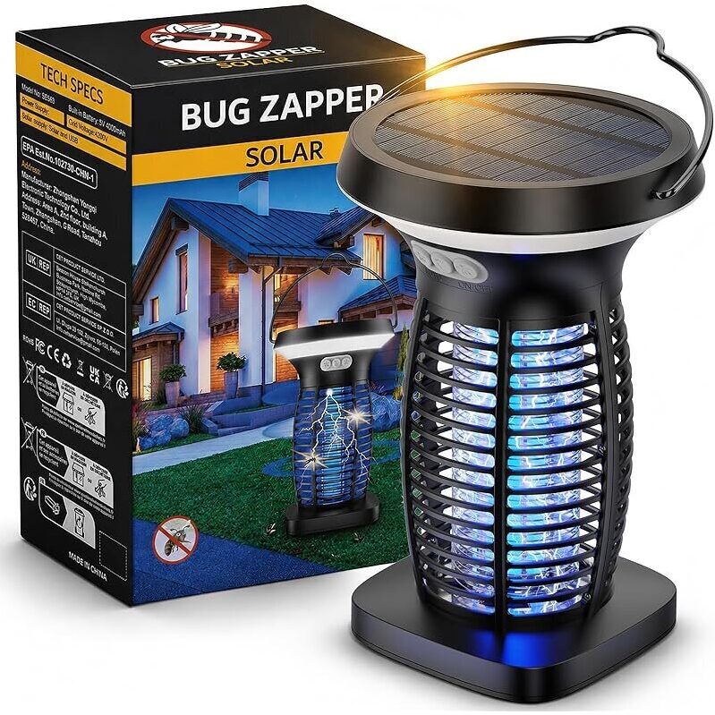 High-Efficiency Solar Bug Zapper for Outdoor Use