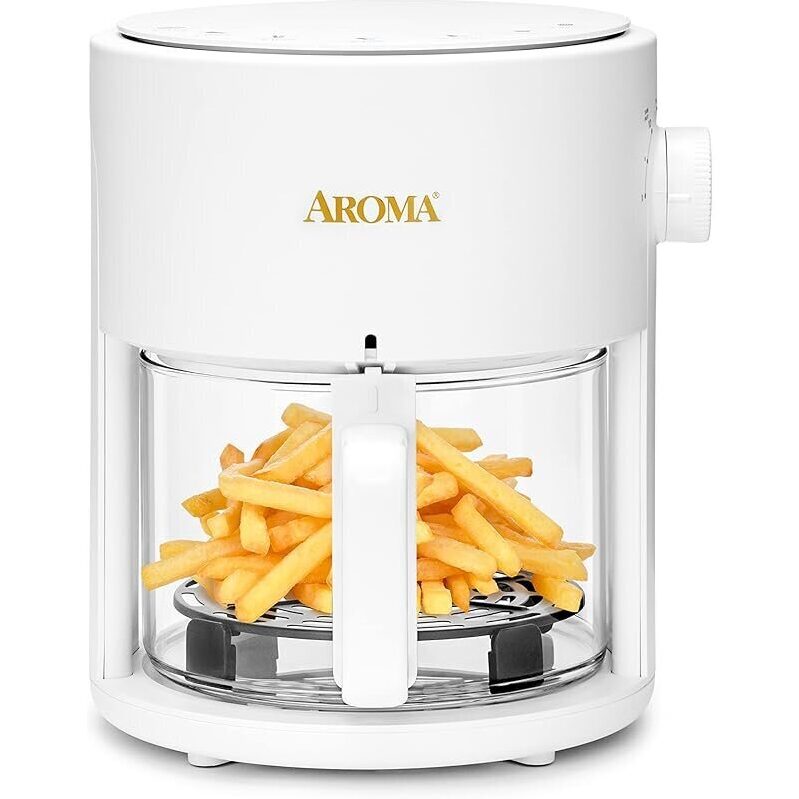 AROMA 3-Quart Glass Air Fryer and Countertop Convection Oven