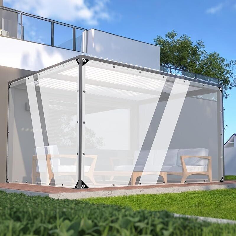 8x10ft Clear Tarps with Grommets - All-Season Outdoor Protection