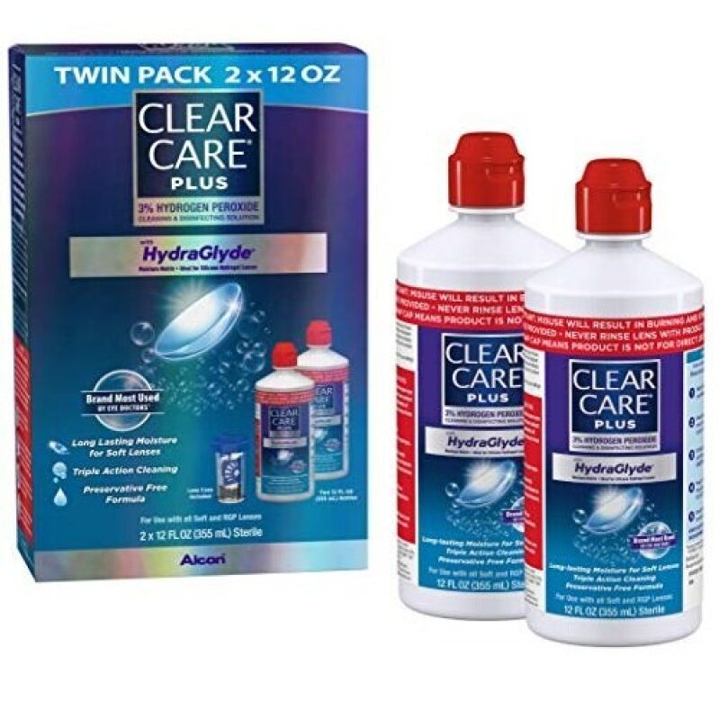 Affordable Clear Care Plus Contact Lens Solution - 2x12 oz Twin Pack