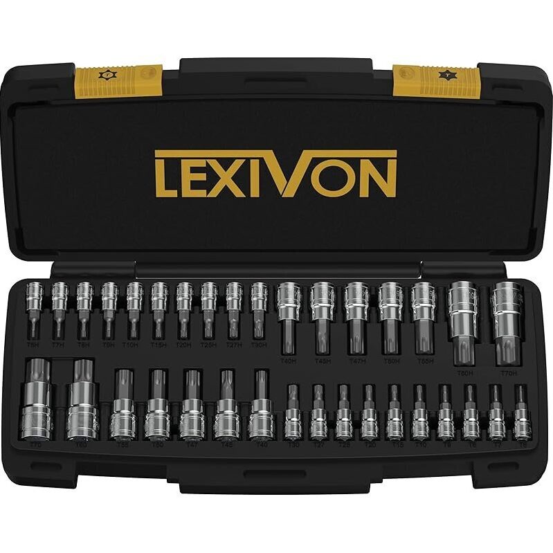 Premium LEXIVON Master Torx Bit Socket Set - 34-Piece S2 Alloy Steel
