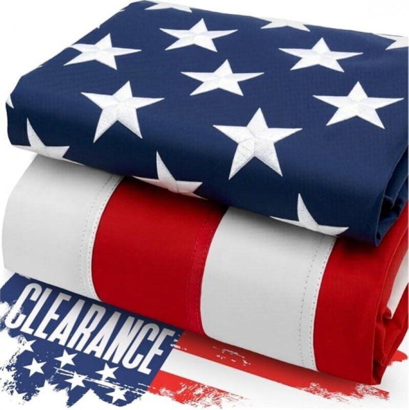 Fvieon 3' x 5' Heavy-Duty Polyester American Outdoor Flag - Premium US Flag with Embroidered Stars and Sewn Stripes