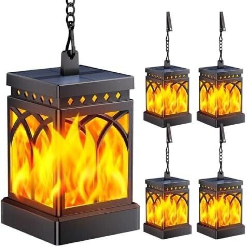 50% OFF Solar Powered Flame Effect Lanterns - Perfect for Patios