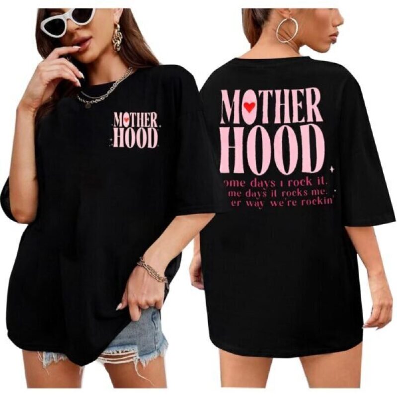 Oversized Mom Shirt with Funny Motherhood Tee Design - 50% Off