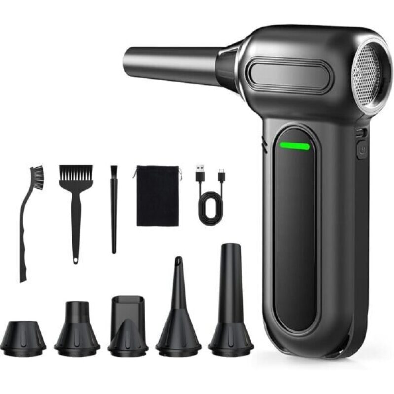 High-Speed Compressed Air Duster with LED Light - Perfect for Cleaning Electronics