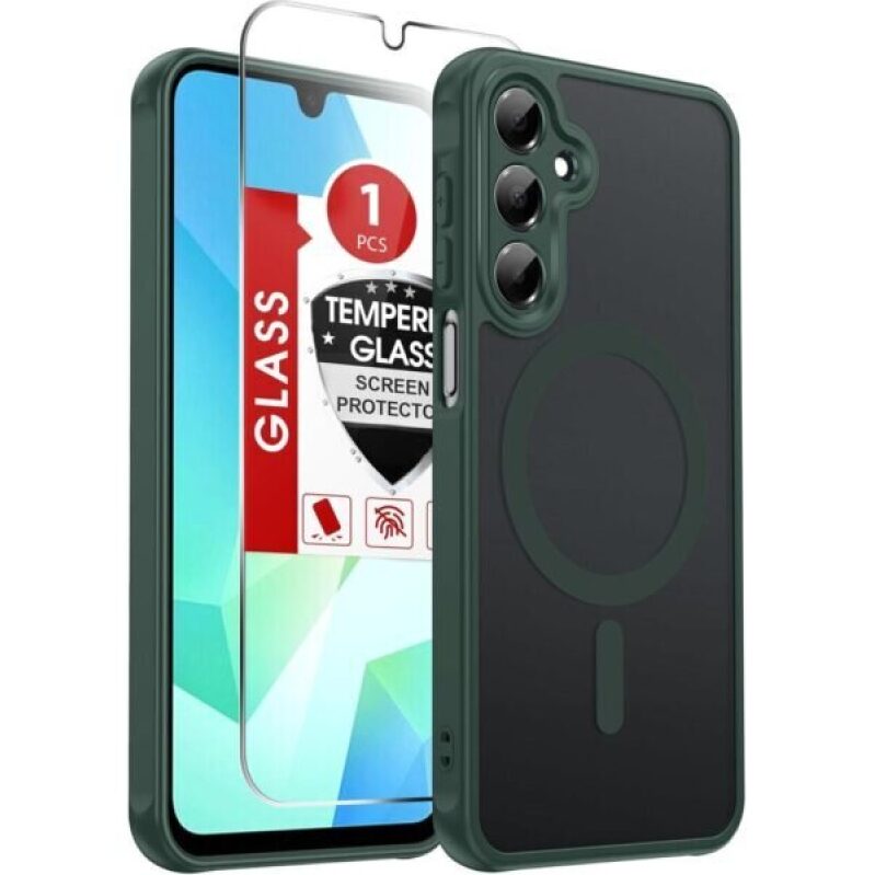 Samsung Galaxy A15-5G Phone Case with Magnet Fit and Tempered Glass Screen Protector