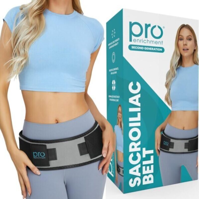 Pro Enrichment Sacroiliac SI Joint Hip Belt – USA Patented Lower Back Brace Support – Pelvic, Nerve, Sciatica Pain Relief