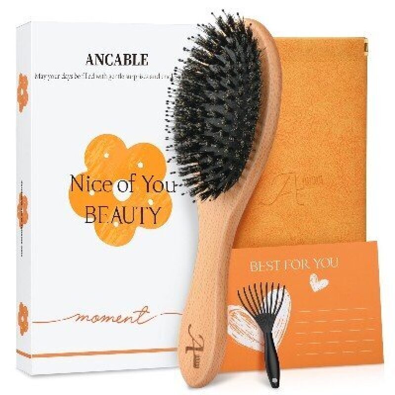 Premium Boar Bristle Hair Brush Set - 4-Piece Deal