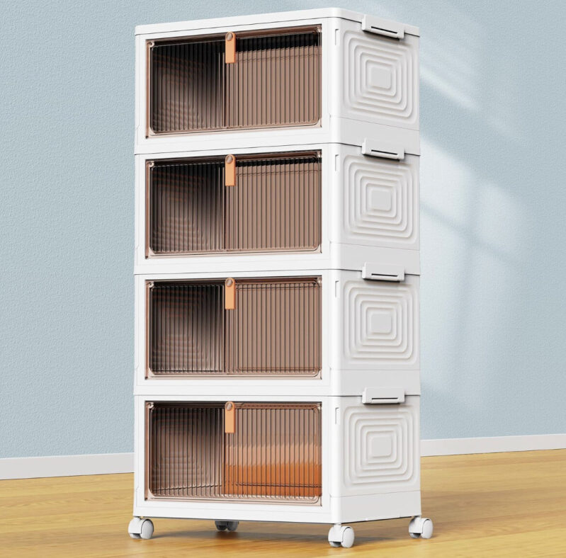 Multifunctional Rolling Storage Cabinet with 92Qt Capacity