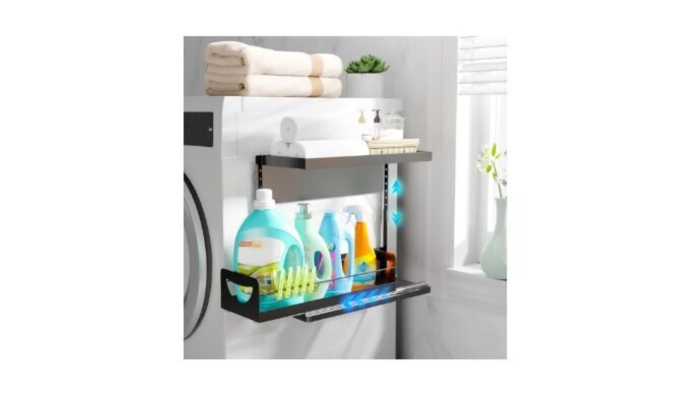 Heavy-Duty Magnetic Shelf with Pull-Out Drawers for Washers, Dryers, and Fridge
