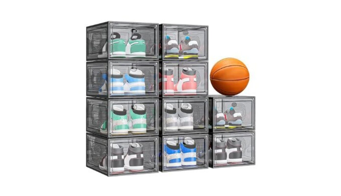 caktraie 10 Pack Shoe Organizers - Stackable Shoe Storage Boxes