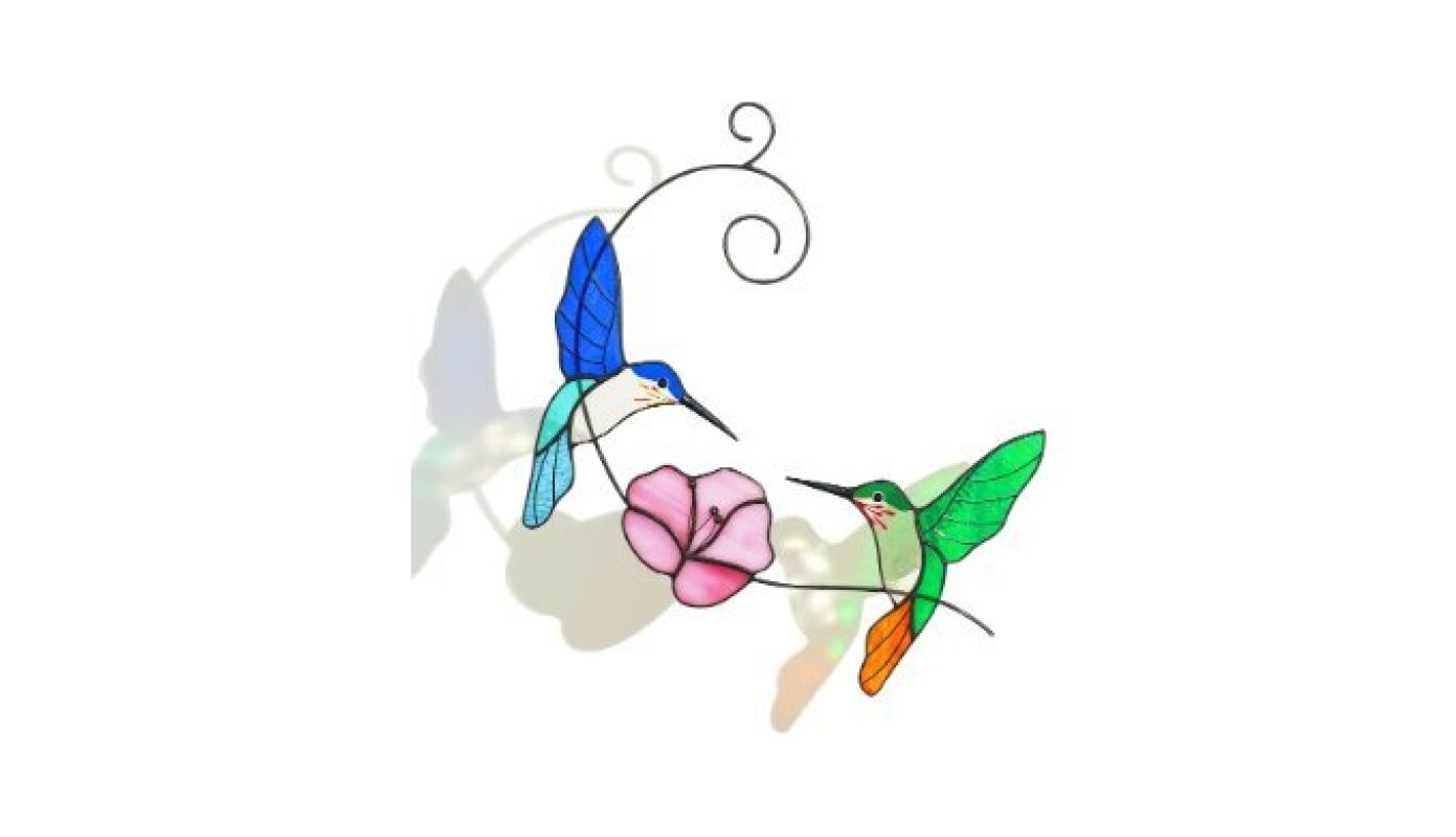 Charming Hummingbird Stained Glass Window Decor
