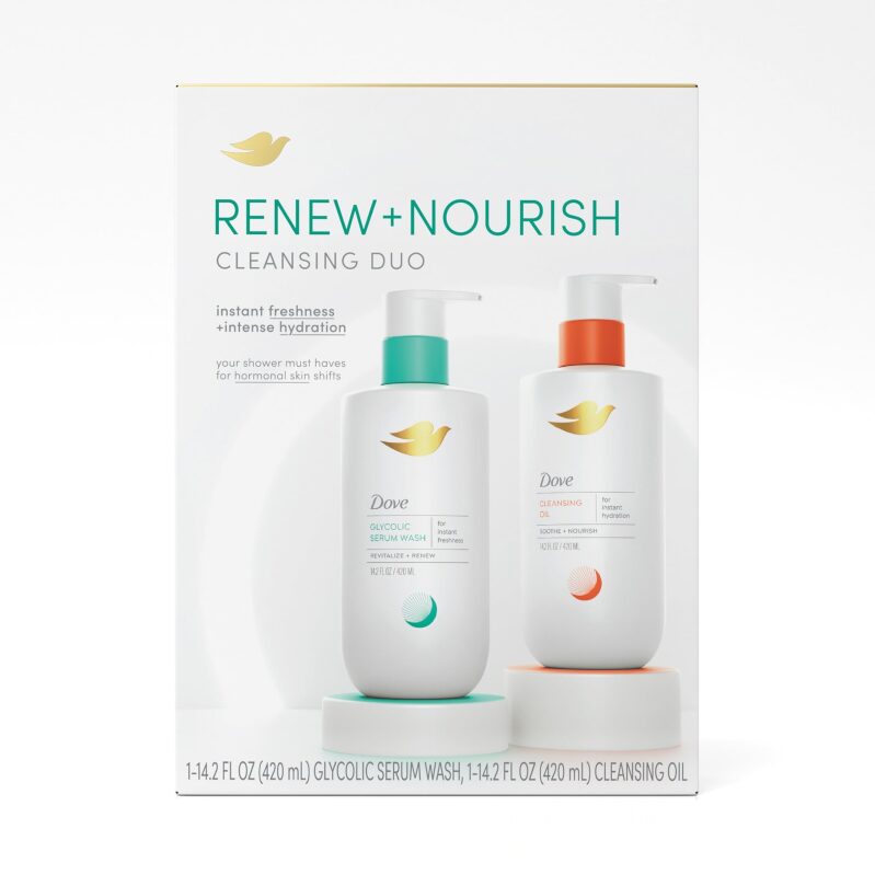Dove Glycolic Serum Wash + Cleansing Oil Duo - Instant Freshness