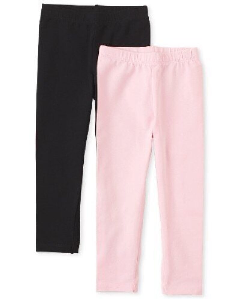 Girls' Tight Pants 2-Pack: Black & Pink