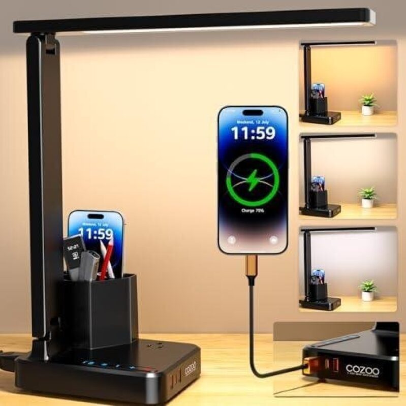 COZOO LED Desk Lamp with USB Charging Ports - Perfect for Home Office