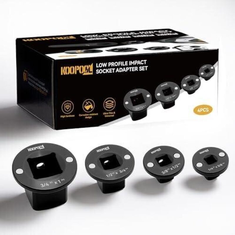 KOOPOOZ 4-Piece Socket Adapter Set - 3/8'' to 1/2'' - 40% OFF