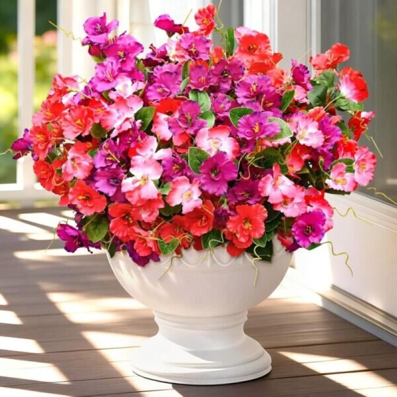 UV-Resistant Hibiscus Artificial Flowers for Outdoors - 6 Bundles