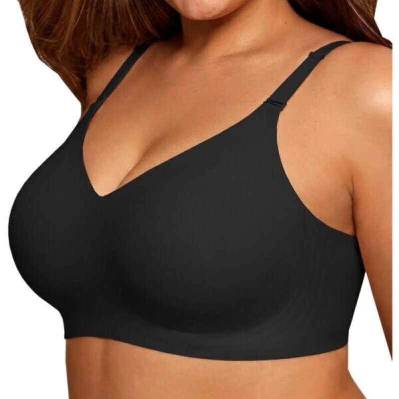 COCOMARTS Jelly Bras for Women - No Underwire Push Up Seamless Supportive Plunge Bra Full Coverage Comfortable Bralettes Black 4X-Large -50%