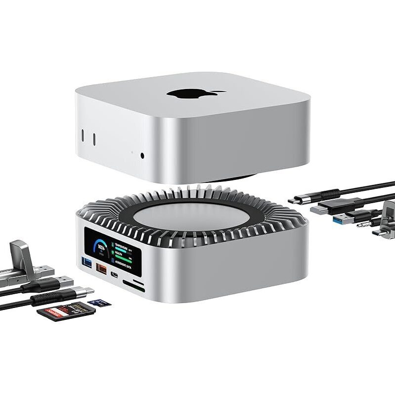 RayCue Mac Mini M4 All-in-One Smart Display Dock with NVMe & SSD Enclosure