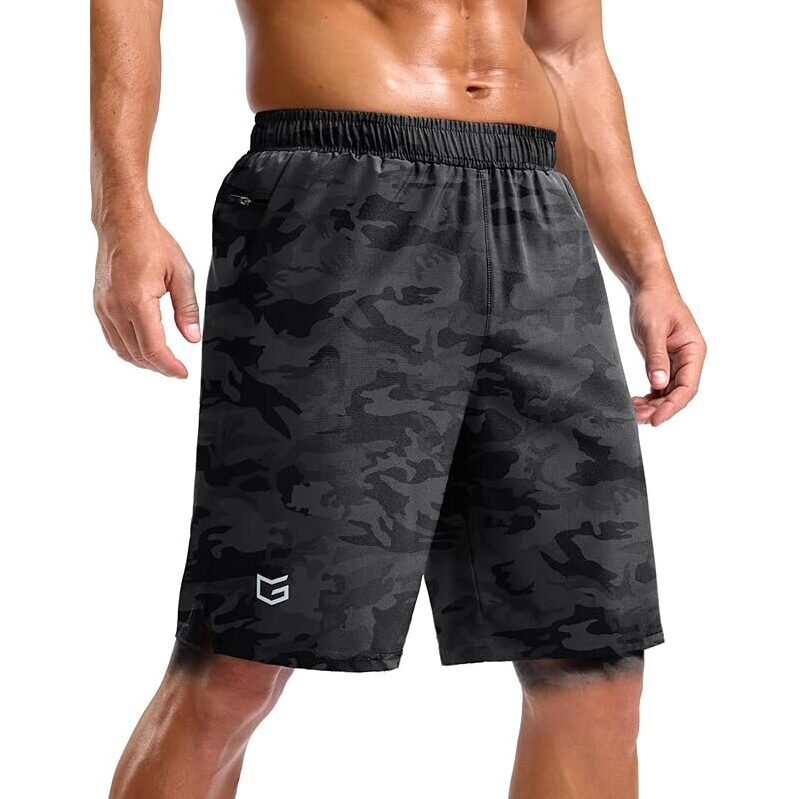 Gradual Mens Workout Gym Shorts with 2 Zipper Pockets - Lightweight & Quick-Dry