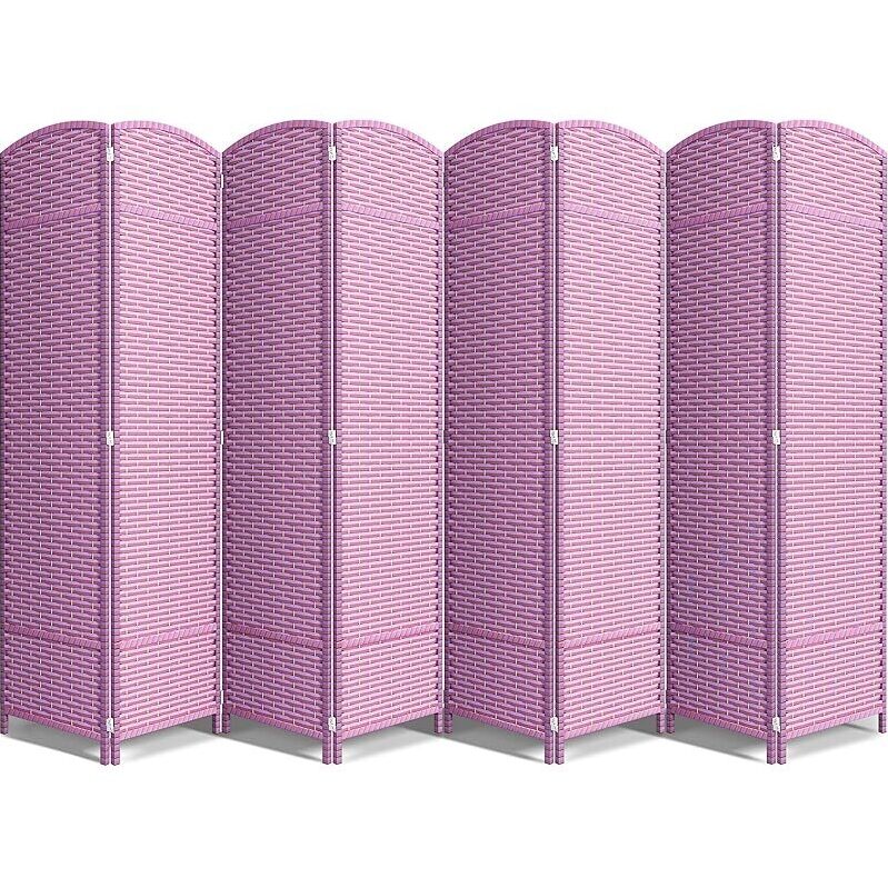 Sorbus 8 Panel Room Divider - 6 ft. Tall Purple Privacy Screen