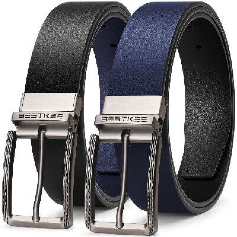 Premium Leather Belts for Men - Black and Navy Blue