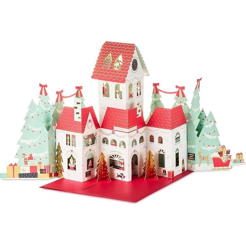 Hallmark Paper Wonder Big Pop-Up Christmas Card Santas Workshop - Holiday Greeting Extravaganza