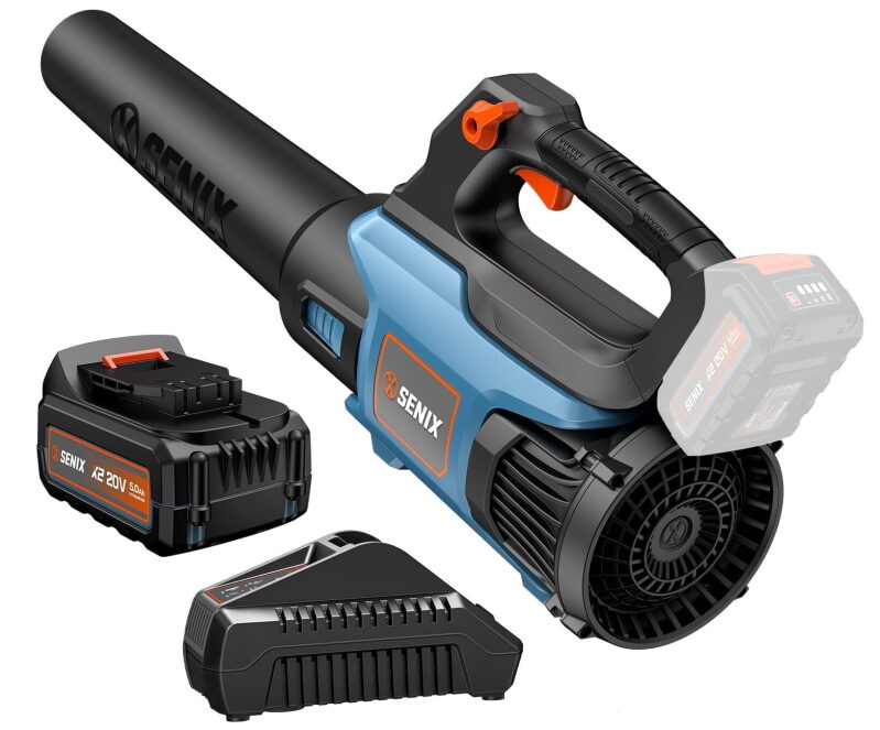 SENIX 20 Volt Max Cordless Brushless Leaf Blower - High Performance & Efficiency