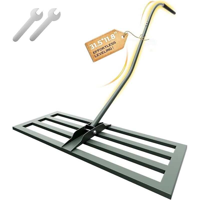 Heavy Duty Lawn Leveling Rake with Ergonomic Handle - Effortless Lawn Care