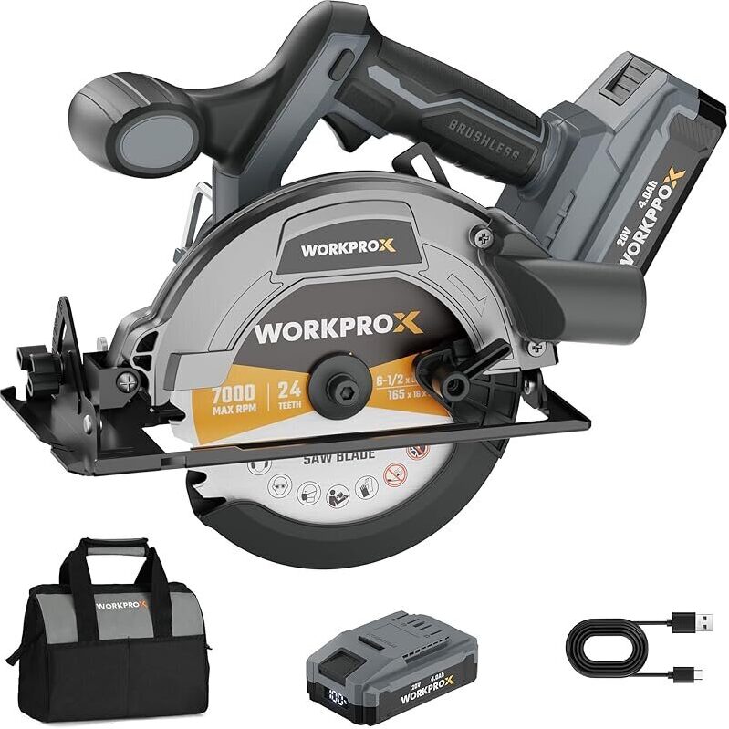 20V Brushless Cordless Circular Saw Kit - High Efficiency & Precision