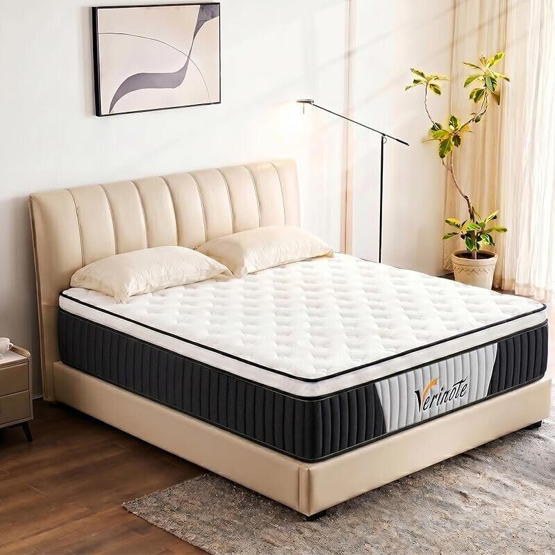Verinote 12-inch Medium Firm Hybrid Memory Foam Queen Mattress