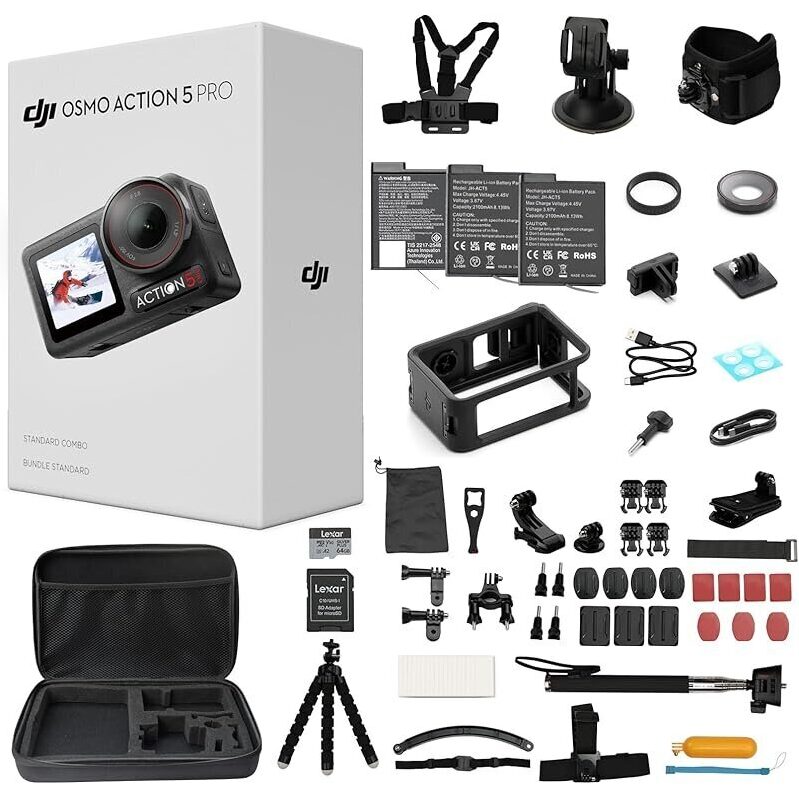 DJI Osmo Action 5 Pro Bundle - Ultimate Waterproof Action Camera Kit