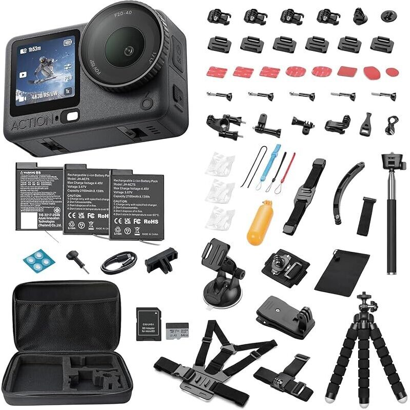 DJI Osmo Action 6 8K Waterproof Action Camera Bundle with Extra Accessories