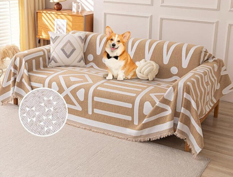 Bohemian Chenille Anti-Slip Sofa Cover - 71”x118”